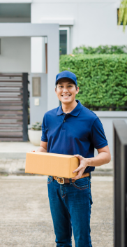 Delivery Man Arrived for Deliver the Parcel